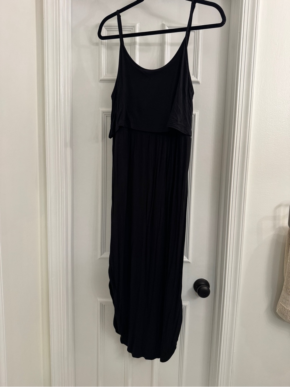 Classic Black Spaghetti-Strap Maxi Dress